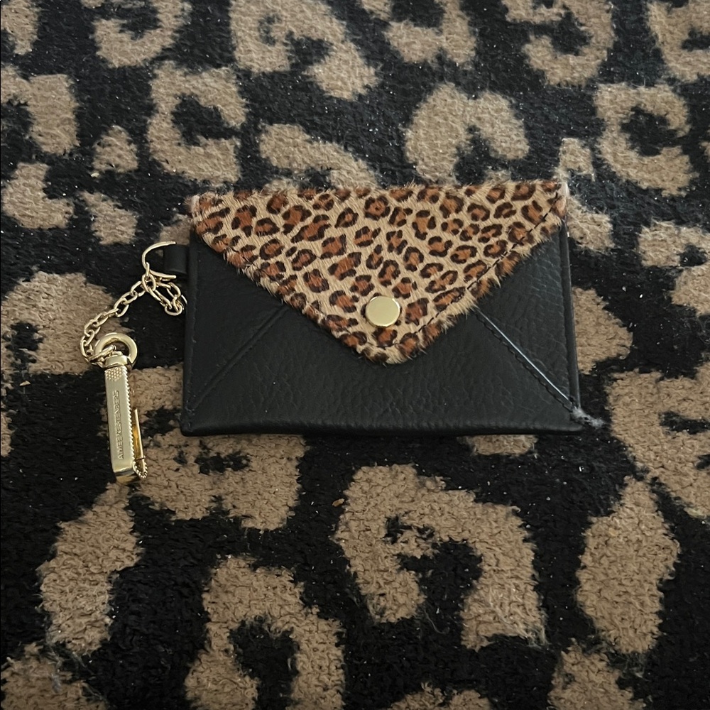 Aimee Kestenberg Leopard and Black Key Card Holder